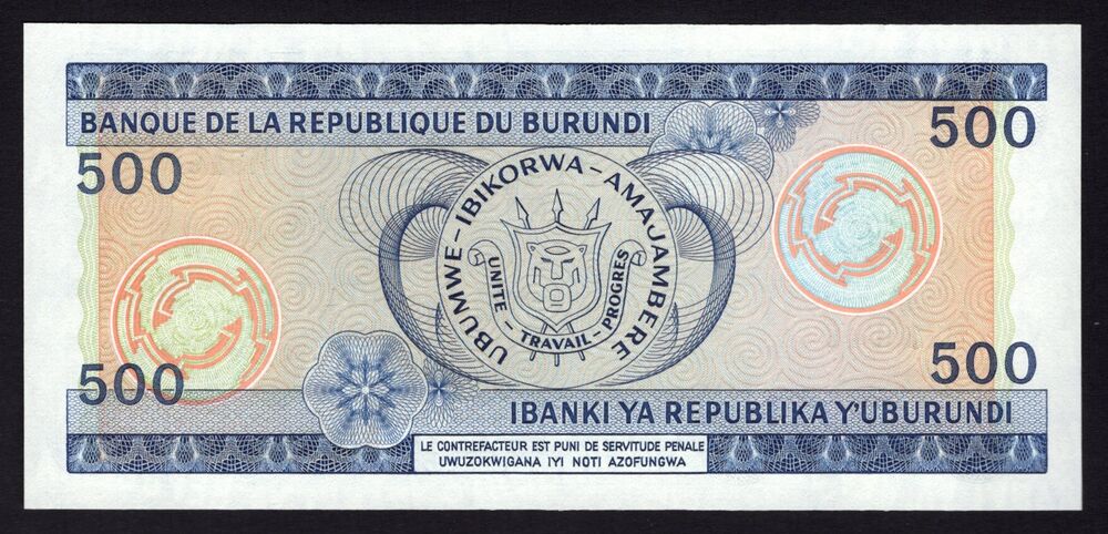 Burundi - 500 Francs 1988 - Pick # 30c - UNC