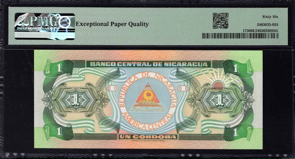 Nicaragua - 1 Córdoba 1990 - Pick # 173 - PMG 66 EPQ