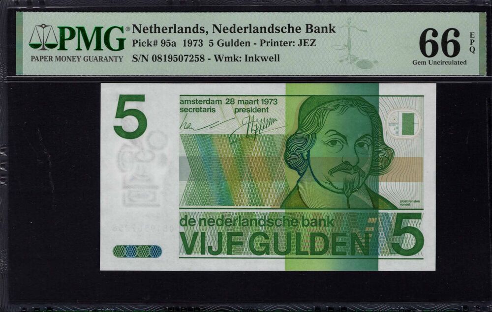 Netherlands - 5 Gulden 1973 - Pick # 95a - PMG 66 EPQ