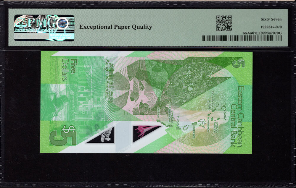 East Caribbean States - 5 Dollars 2021 - Pick # 55Aa - PMG 67 EPQ