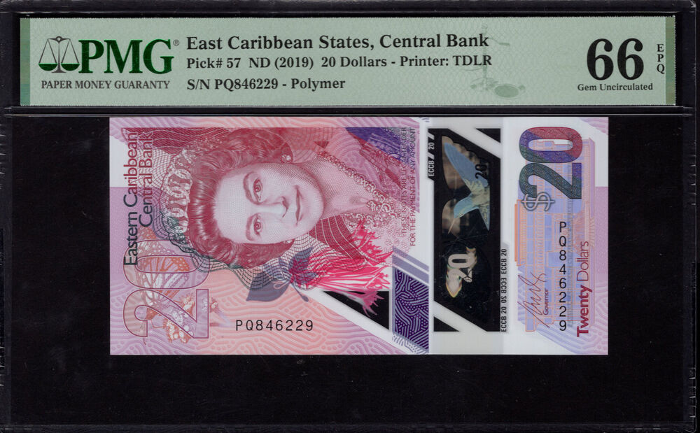 East Caribbean States - 20 Dollars 2019 - Pick # 57 - PMG 66 EPQ
