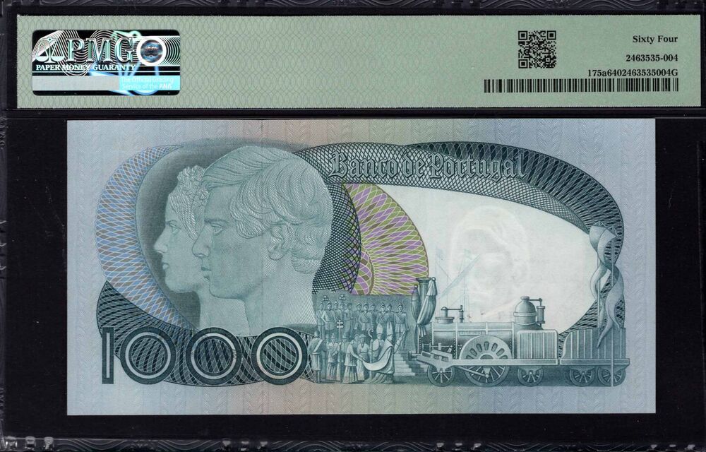 Portugal - 1000 Escudos 1968 - Pick # 175a - PMG 64 Choice Uncirculated