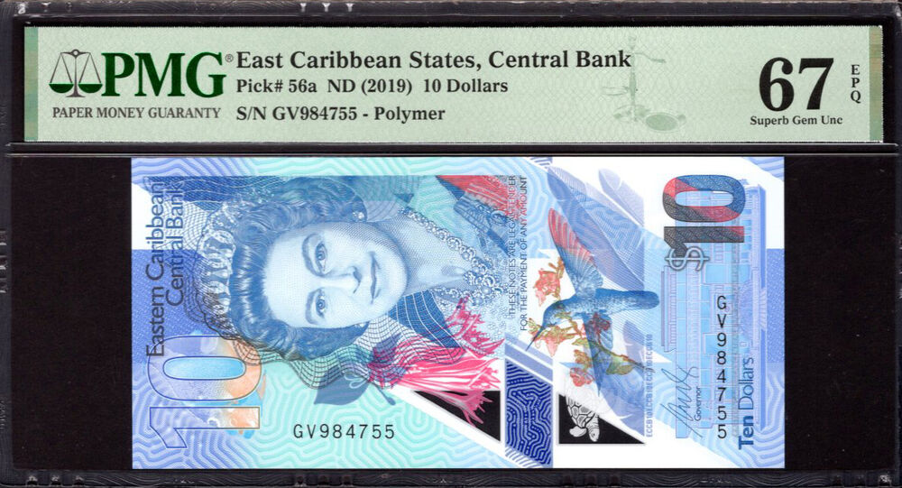 East Caribbean States - 10 Dollars 2019 - Pick # 56a - PMG 67 EPQ