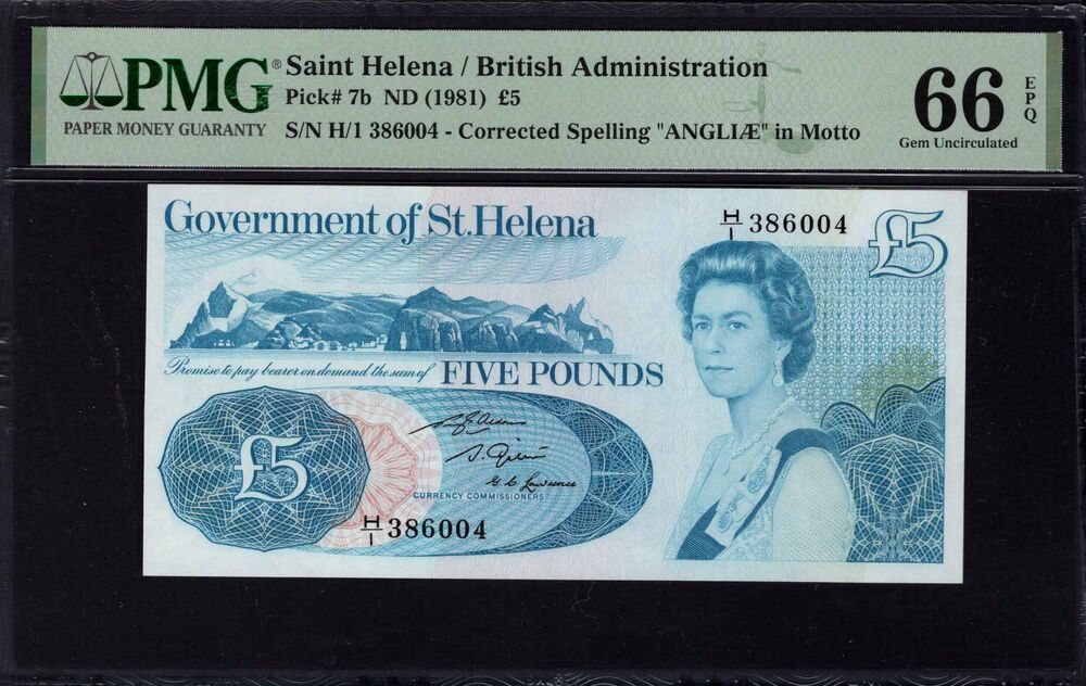 Saint Helena - 5 Pounds 1981 - Pick # 7b - PMG 66 EPQ