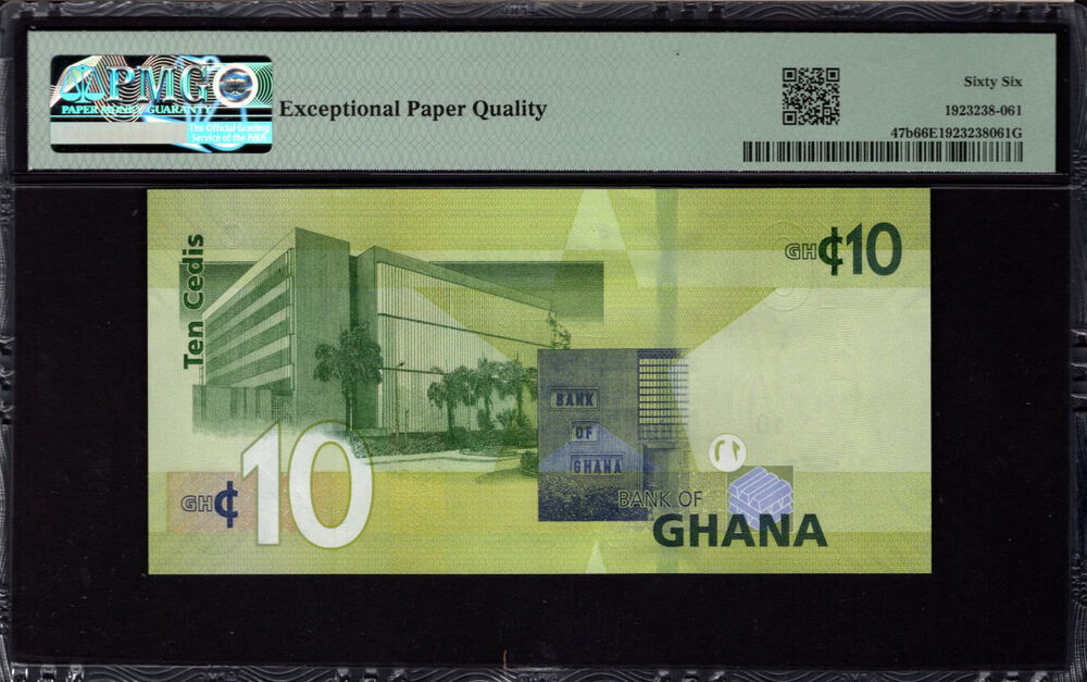 Ghana - 10 Cedis 2022 - Pick # 47b - PMG 66 EPQ