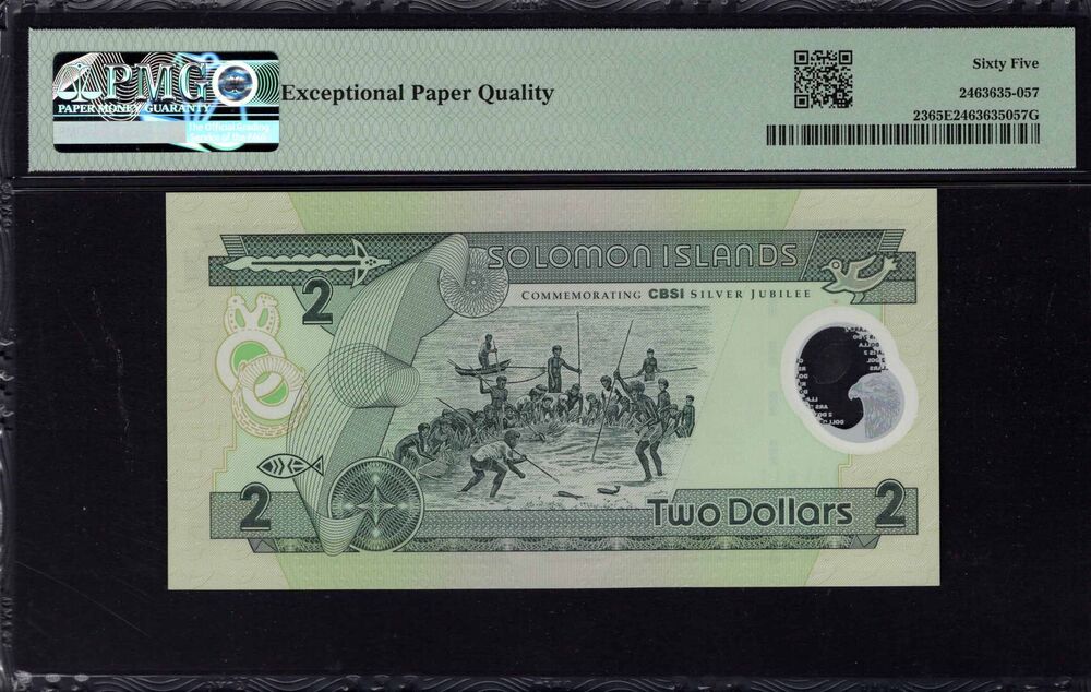 Solomon Islands - 2 Dollars 2001 - Pick # 23 - PMG 65 EPQ