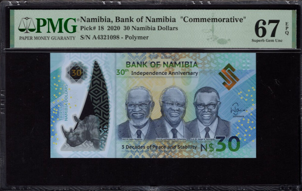Namibia - 30 Namibia Dollars 2020 - Pick # 18 - PMG 67 EPQ