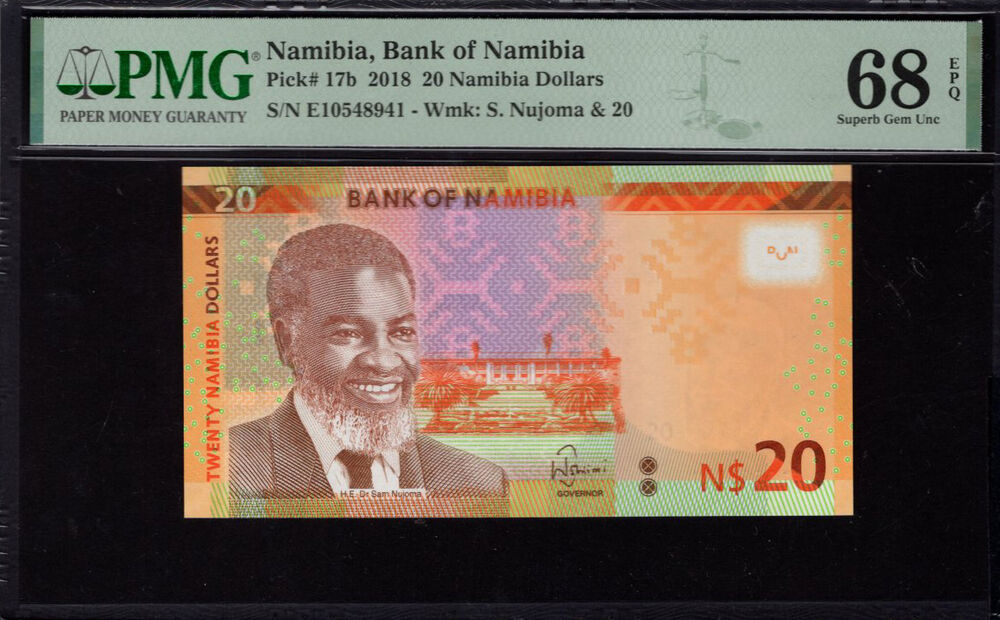 Namibia - 20 Namibia Dollars 2018 - Pick # 17b - PMG 68 EPQ