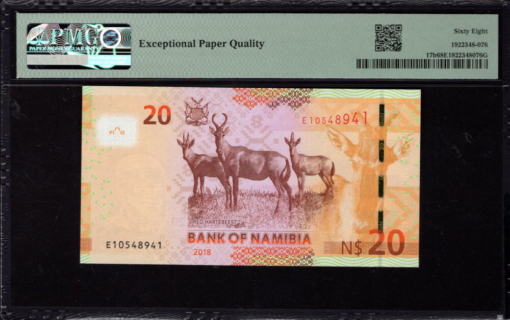 Namibia - 20 Namibia Dollars 2018 - Pick # 17b - PMG 68 EPQ