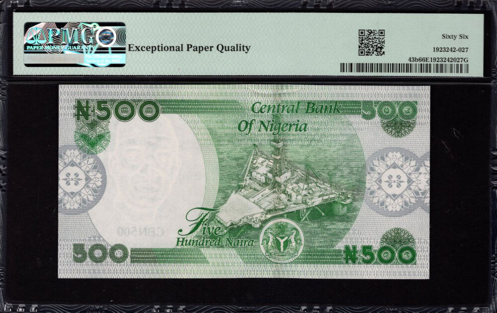 Nigeria - 500 Naira 2023 - Pick # 43b - PMG 66 EPQ