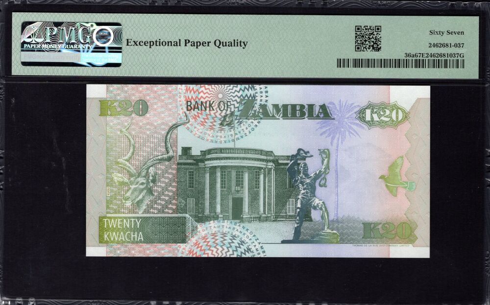 Zambia - 20 Kwacha 1992 - Pick # 36a - PMG 67 EPQ
