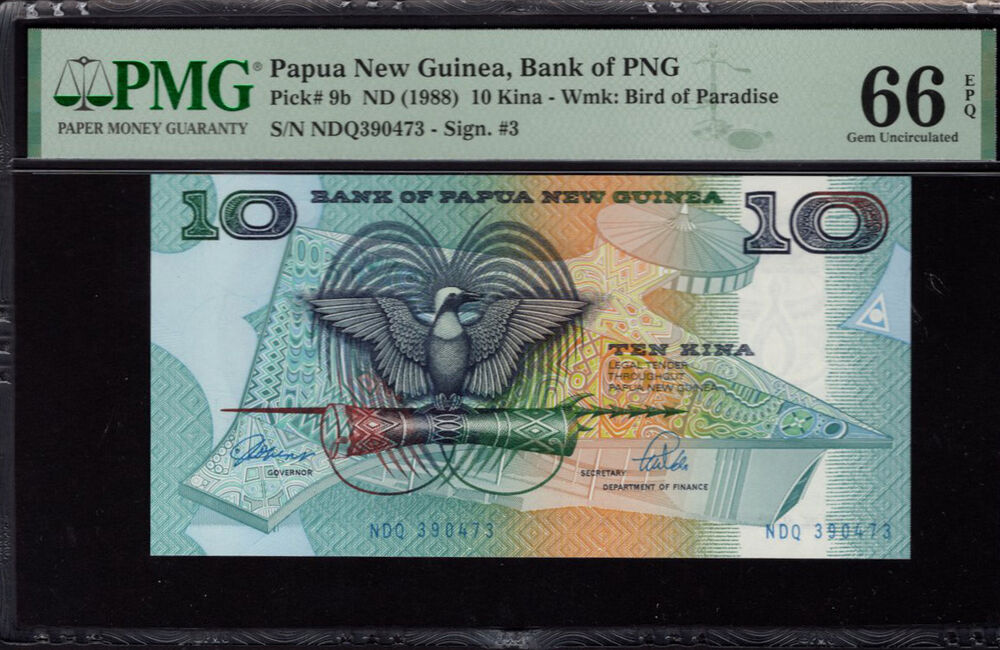 Papua New Guinea - 10 Kina 1988 - Pick # 9b - PMG 66 EPQ