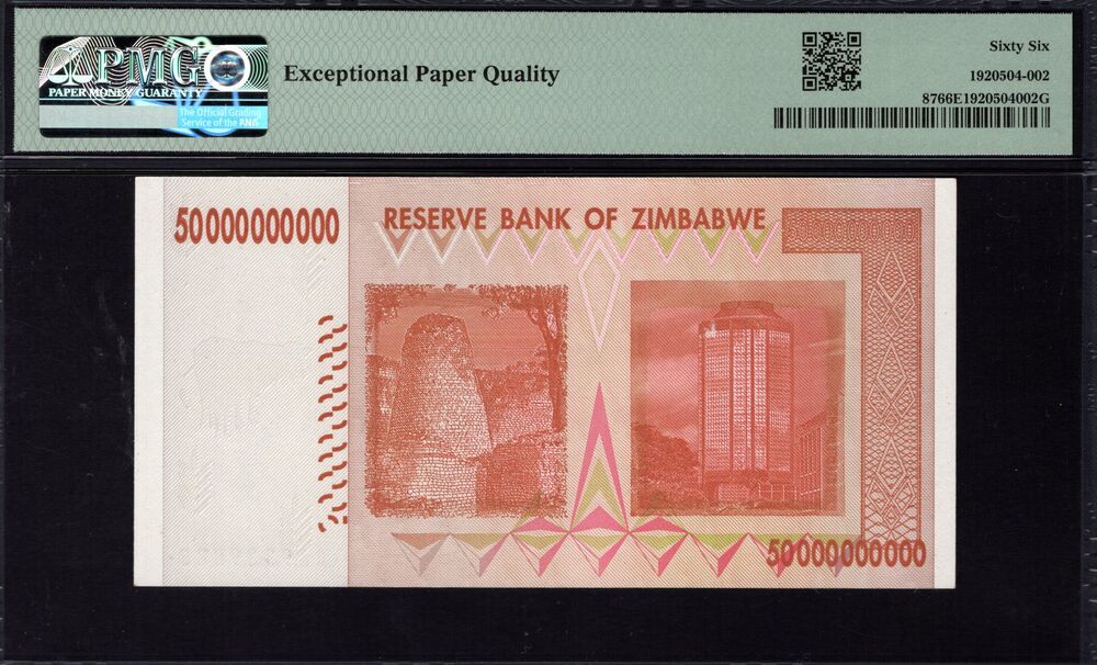 Zimbabwe - 50 Billion Dollars 2008 - Pick # 87 - PMG 66 EPQ