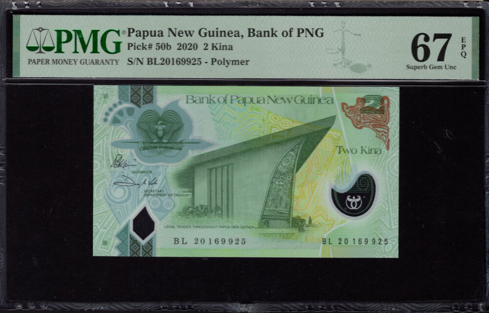 Papua New Guinea - 2 Kina 2020 - Pick # 50b - PMG 67 EPQ