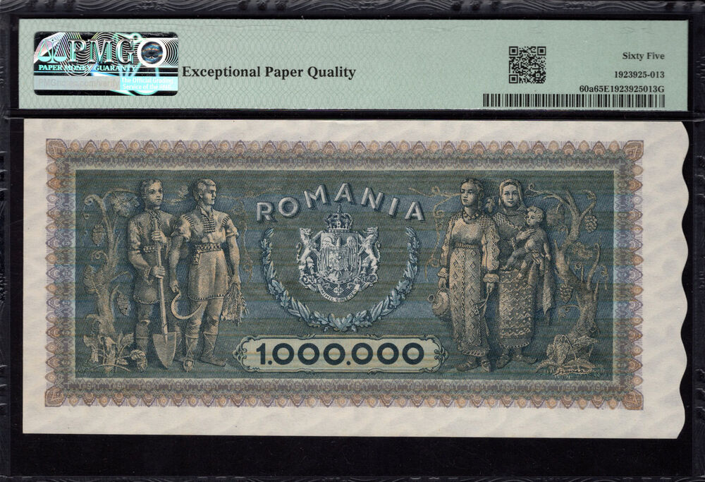 Romania - 1.000.000 Lei 1947 - Pick # 60a - PMG 65 EPQ