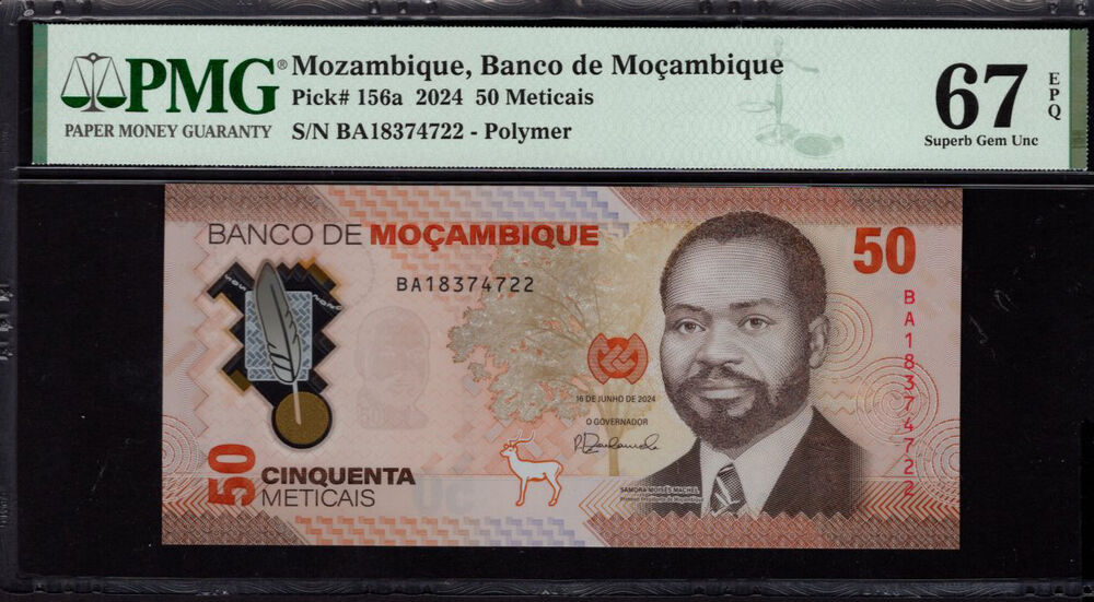 Mozambique - 50 Meticais 2024 - Pick # 156a - PMG 67 EPQ