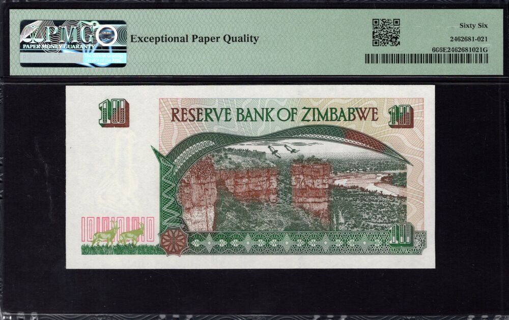 Zimbabwe - 10 Dollars 1997 - Pick # 6 - PMG 66 EPQ