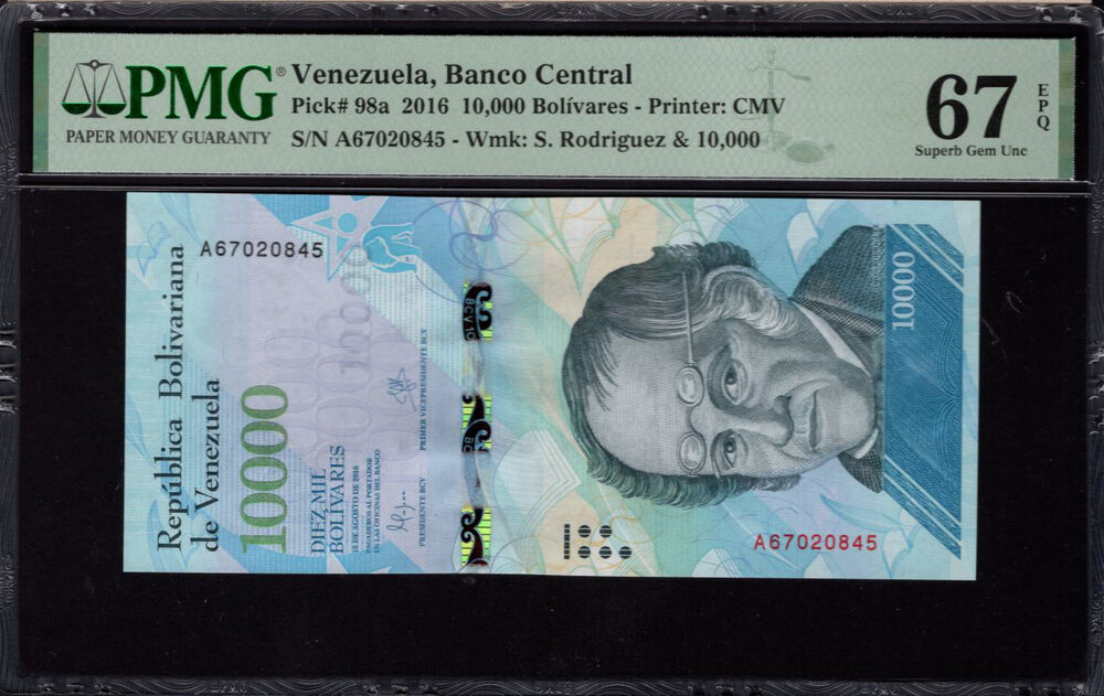 Venezuela - 10.000 Bolívares 2016 - Pick # 98a - PMG 67 EPQ