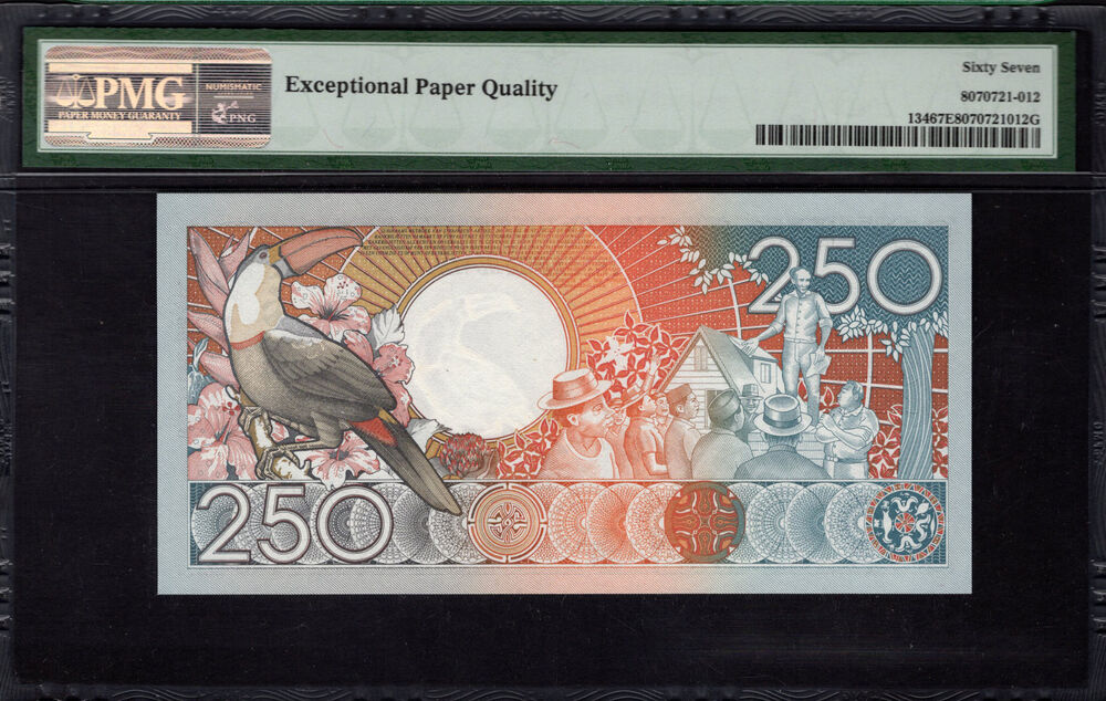 Suriname - 250 Gulden 1988 - Pick # 134 - PMG 67 EPQ