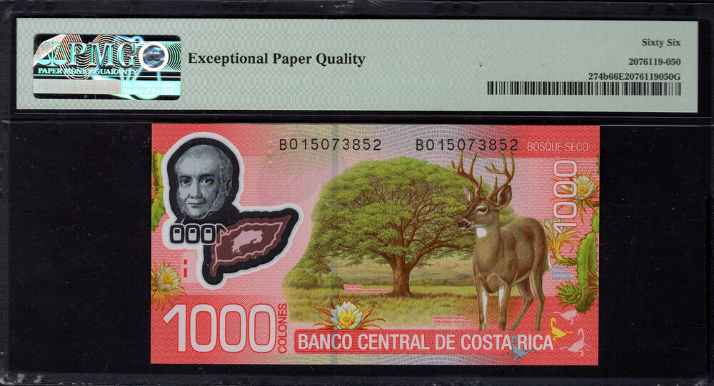 Costa Rica - 1000 Colones 2013 - Pick # 274b - PMG 66 EPQ