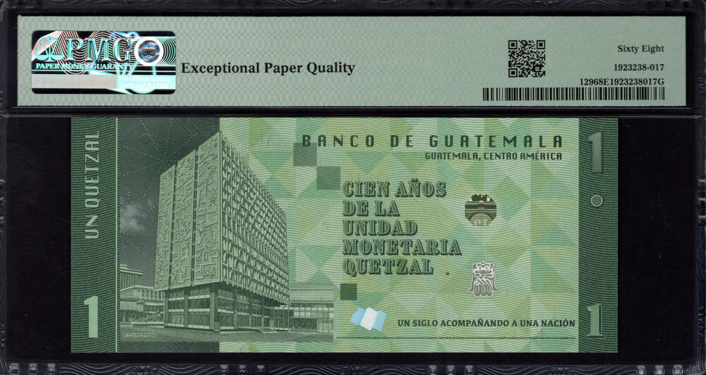 Guatemala - 1 Quetzal 2023 - Pick # 129 - PMG 68 EPQ