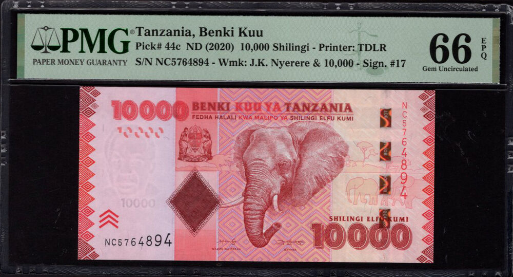 Tanzania - 10.000 Shilingi 2020 - Pick # 44c - PMG 66 EPQ