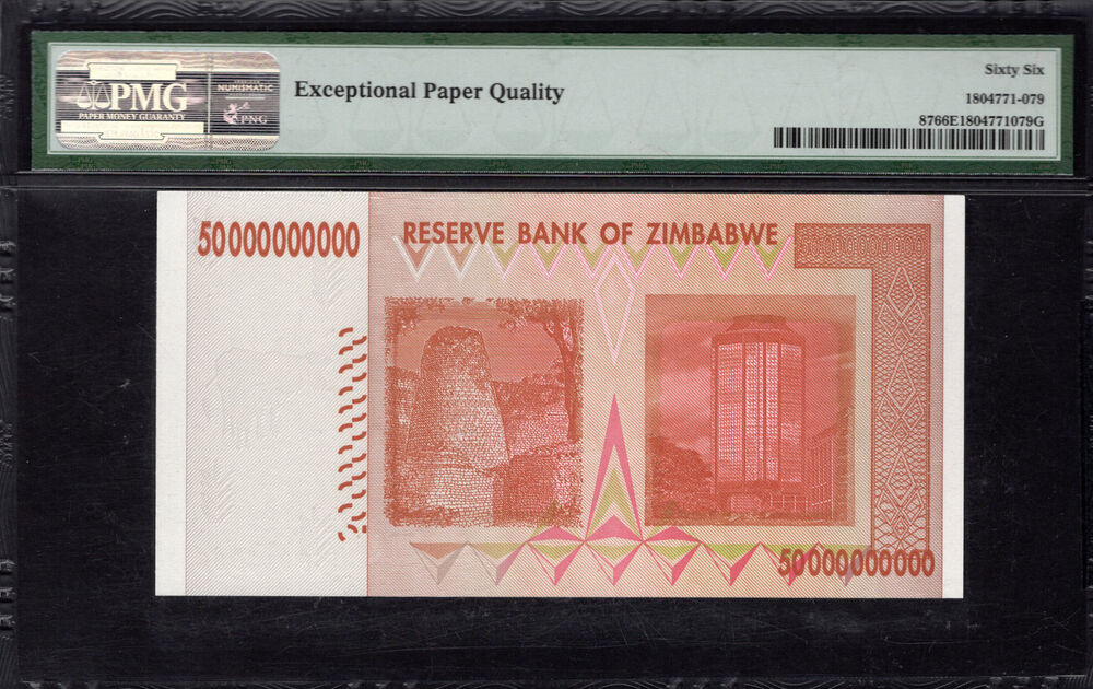 Zimbabwe - 50.000.000.000 Dollars 2008 - Pick # 87 - PMG 66 EPQ