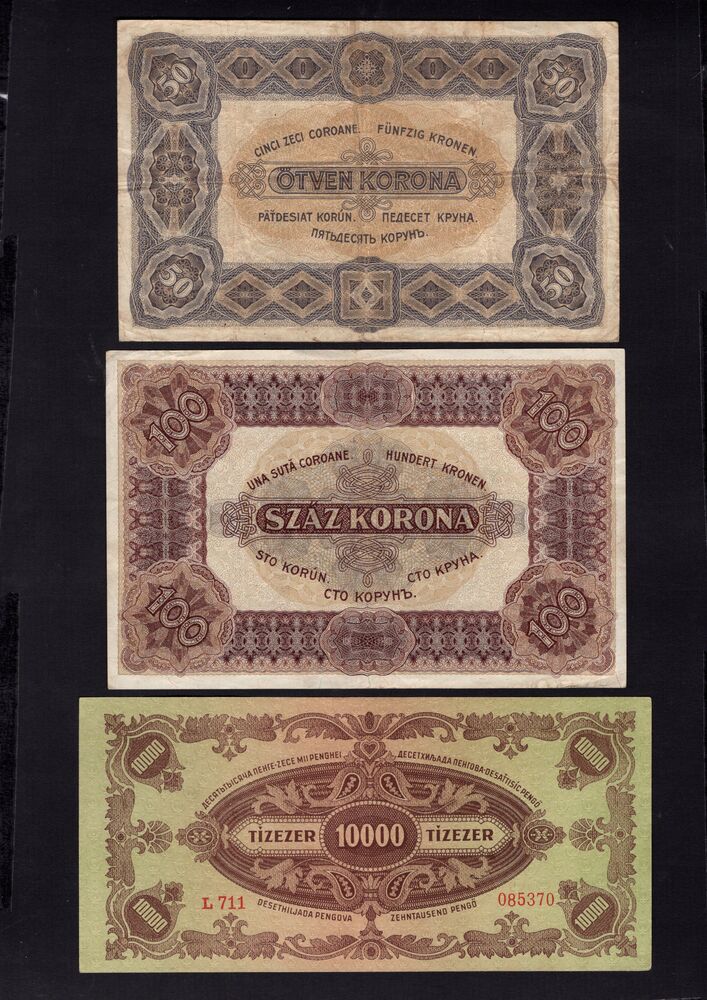 Hungary - Group of 3 notes 1920/45 - Fine to XF