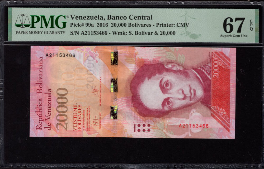 Venezuela - 20.000 Bolívares 2016 - Pick # 99a - PMG 67 EPQ