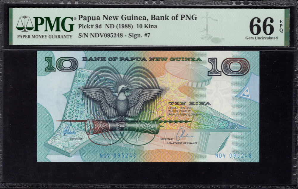Papua New Guinea - 10 Kina 1988 - Pick # 9d - PMG 66 EPQ