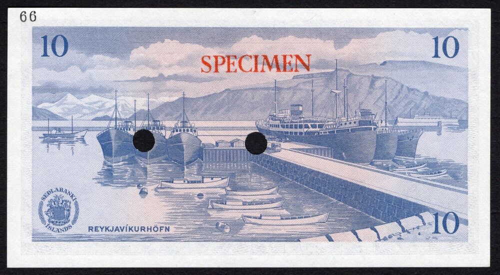 Iceland - 10 Kronur 1961 - Pick # 42 - Color Trial - UNC-