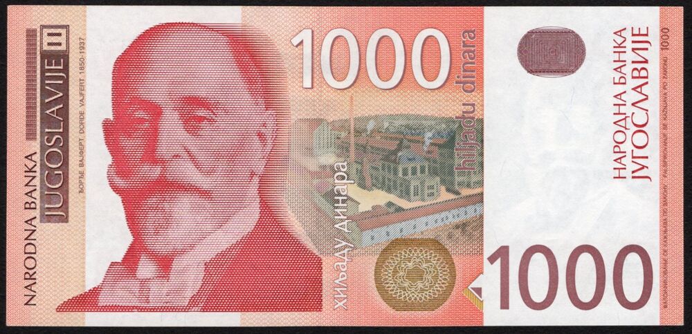 Yugoslavia - 1000 Dinara 2001 - Pick # 158 - AU