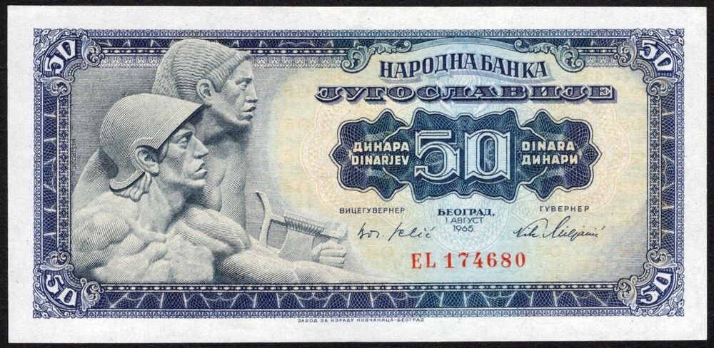 Yugoslavia - 50 Dinara 1965 - Pick # 79a - AU