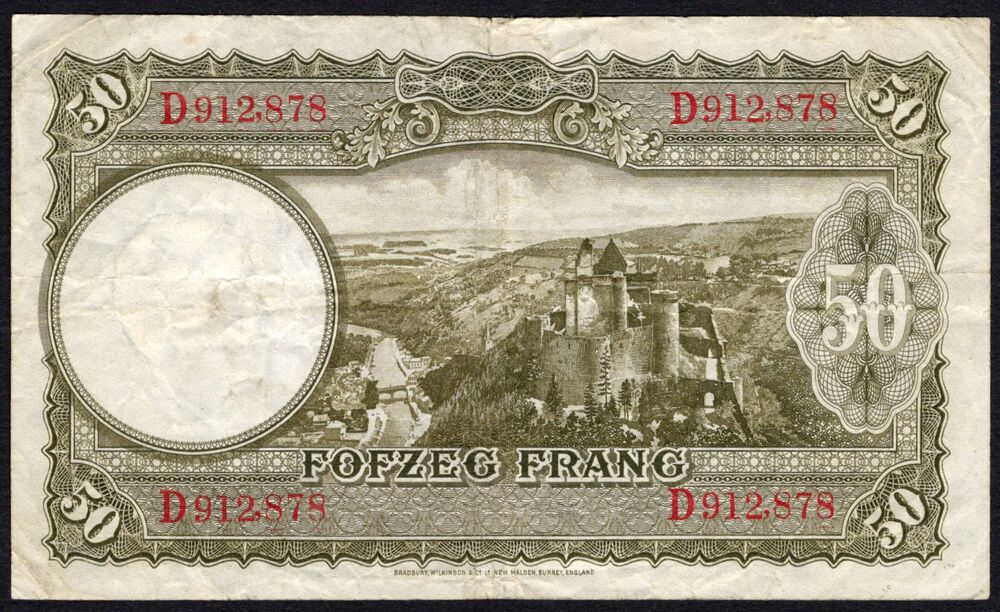 Luxembourg - 50 Frang 1944 - Pick # 46 - F/VF