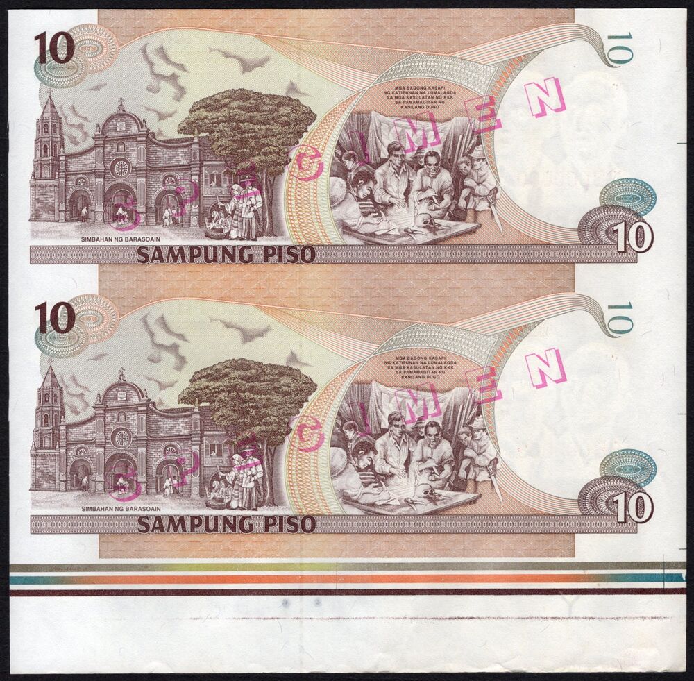 Philippines - 2 x 10 Piso 1995/1997 - Pick # 181as - Uncut Specimen - AU