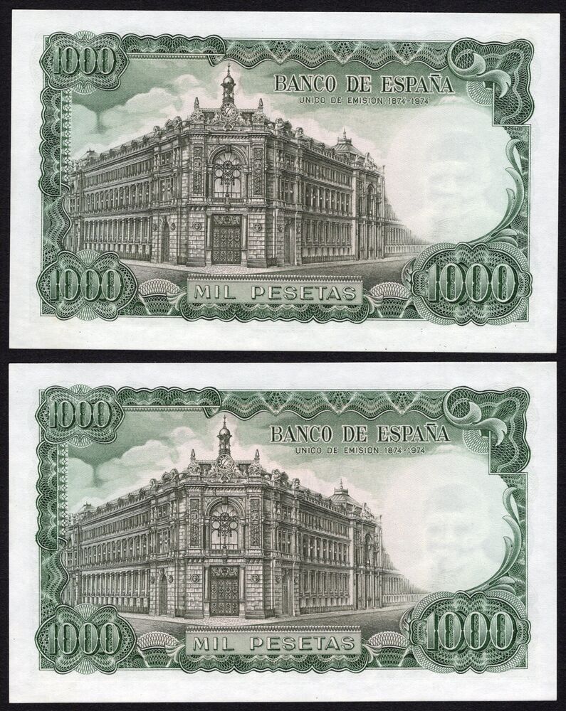 Spain - 2 x 1000 Pesetas 1971 - Pick # 154 - Consecutive - UNC