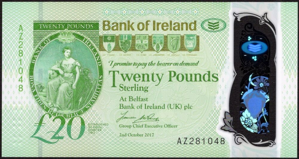 Ireland, Northern - 20 Pounds 2017 - Pick # 92 - UNC