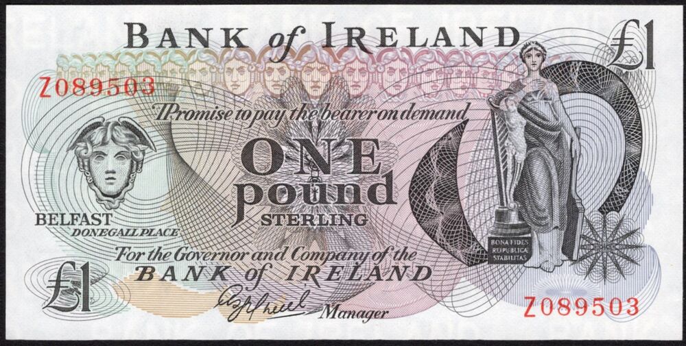 Ireland, Northern - 1 Pound 1980's - Pick # 65* - Replacement - UNC-