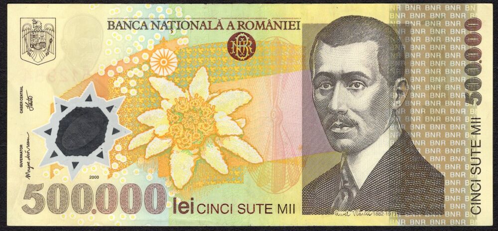 Romania - 500.000 Lei 2000 - Pick # 115a - VF
