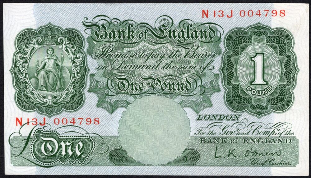 Great Britain - 1 Pound 1948/1960 - Pick # 369c - XF+
