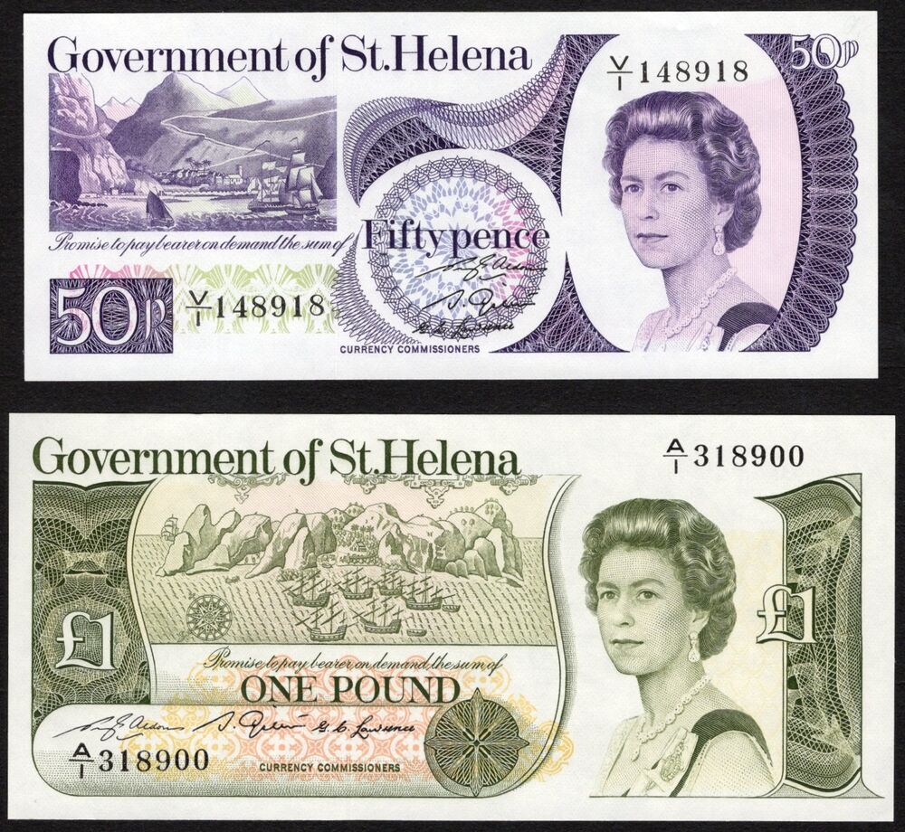 Saint Helena - 50 Pence & 1 Dollar 1979 and 1981 - Pick # 6a and 9 - UNC