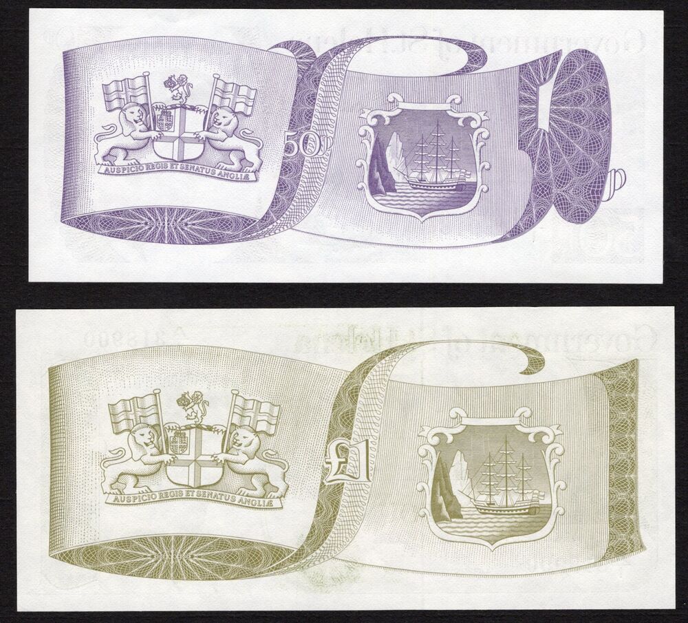 Saint Helena - 50 Pence & 1 Dollar 1979 and 1981 - Pick # 6a and 9 - UNC