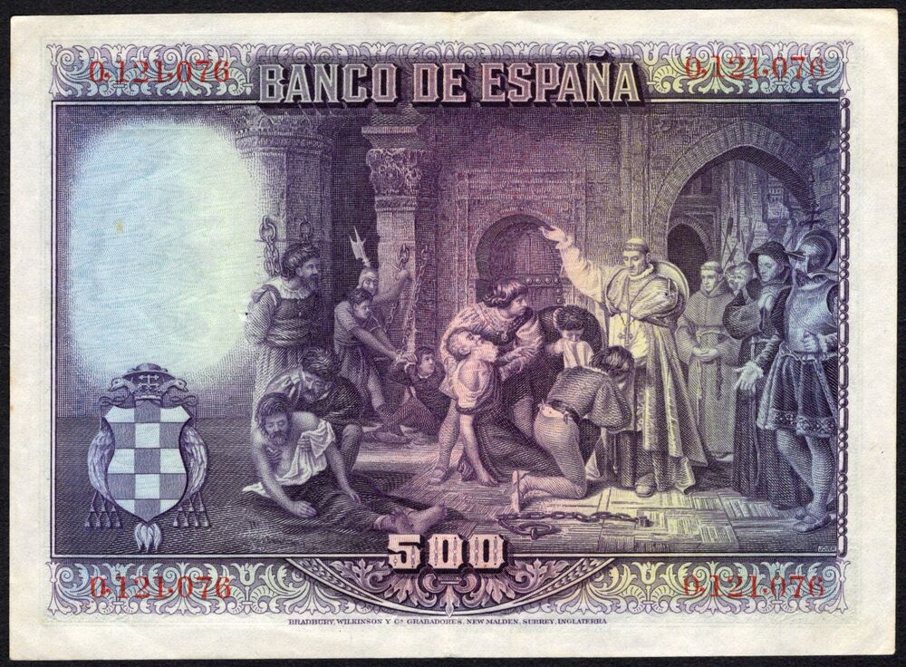 Spain - 500 Pesetas 1928 - Pick # 77 - XF (ph)