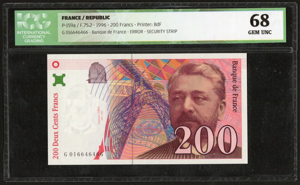 France - 200 Francs 1996 - Pick # 159a - Error Note - UNC