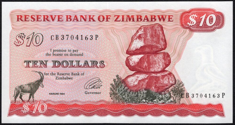 Zimbabwe - 10 Dollars 1994 - Pick # 3e - UNC