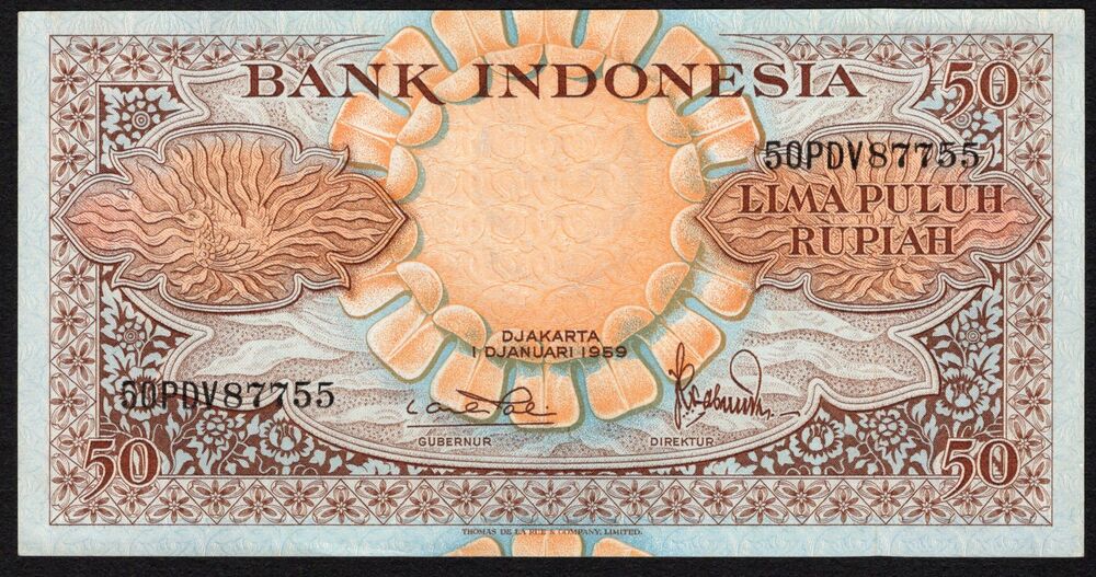 Indonesia - 50 Rupiah 1959 - Pick # 68 - AU