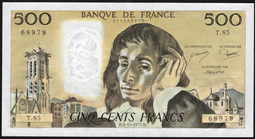 France - 500 Francs 1977 - Pick # 156d - XF/AU