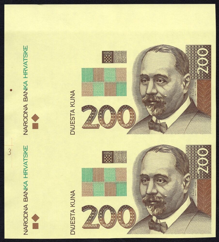 Croatia - 2 x 200 Kuna 1993 - Pick # 33p - Uncut Proofs - AU