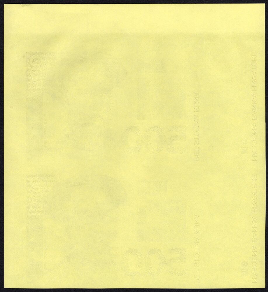 Croatia - 2 x 500 Kuna 1993 - Pick # 34p - Uncut Proofs - AU