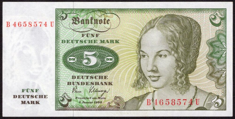 Germany - 5 Deutsche Mark 1980 - Pick # 30b - AU